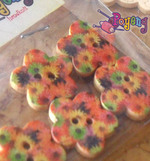 Kancing shape : Flower -<br>colorful daisy 17mm